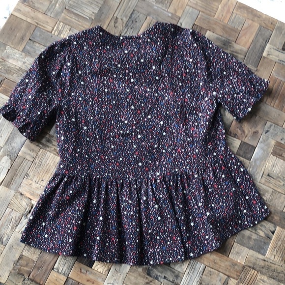 Madewell Starry Night Ruffle Hem Top. Size Small - Picture 8 of 9